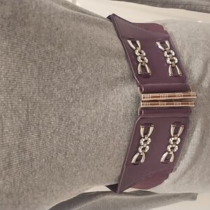 Source Unknown Purple and Gold Belt with Stylish Accents